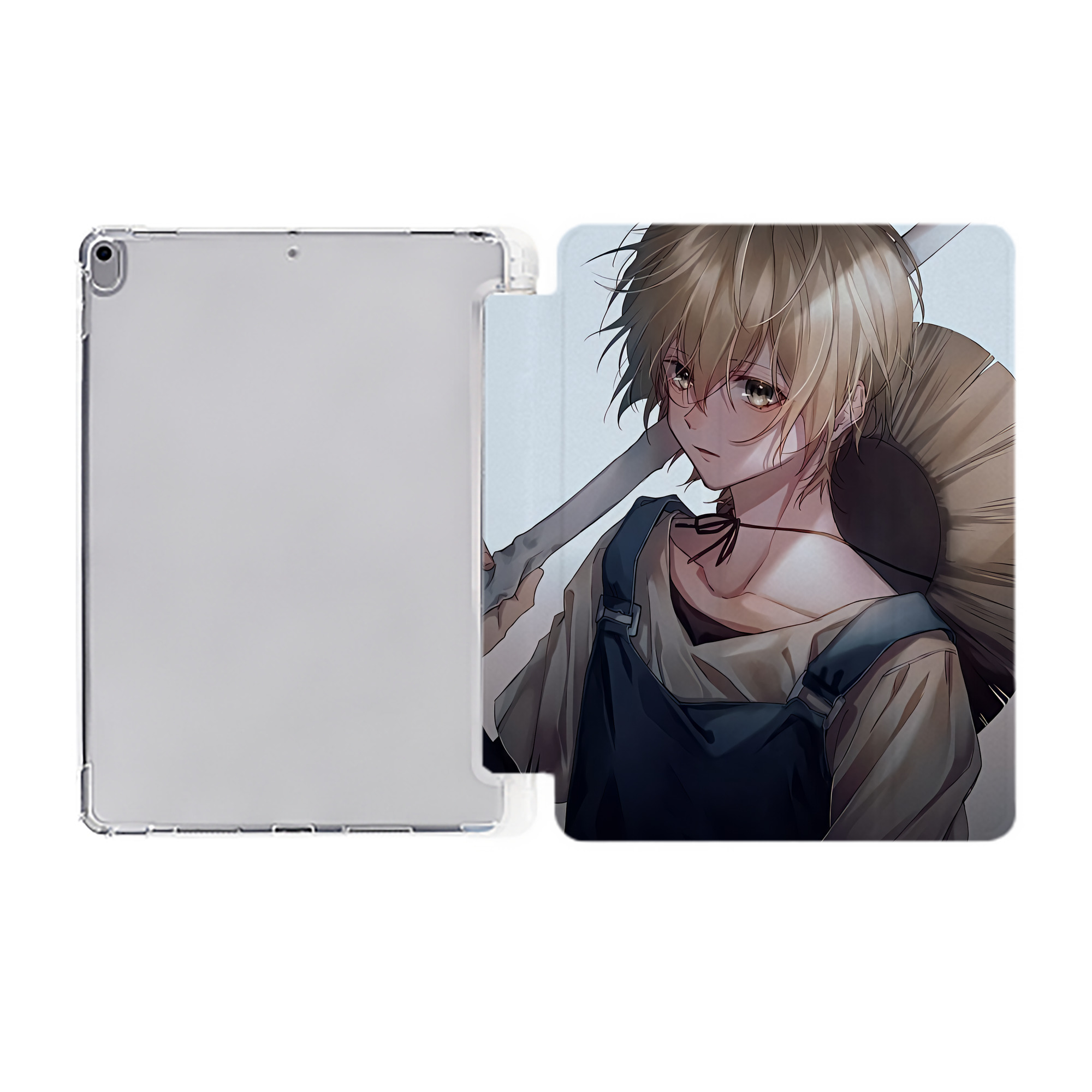 （画像用） 文豪ストレイドッグス Bungo Stray Dogs IPad ケース ペン収納付き 三つ折りスタンド PUレザー×シリコン 対応機種9.5/10.5/10.9インチ